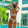 2025 nuevo traje de baño bikini cruzado europeo y americano tirante sexy de dos piezas en stock bikini comercio exterior