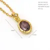 Collares Transfronterizos Europeos y Americanos con Doce Piedras de Nacimiento para Mujer, 12 Colores, Colgantes de Pedrería, Joyería de Acero Inoxidable 316, Cadena para el Cuello de Mujer