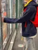 Sudadera con cremallera de contraste americana para hombre, Otoño, Marca juvenil moderna, Sudadera con capucha, Corte limpio, Sudadera para pareja