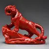 Estatueta de Tigre Esculpida em Madeira Maciça Verde, Doze Animais do Zodíaco, Decoração de Casa de Tigre para Sala de Estar e Escritório, Artesanato Decorativo Feng Shui