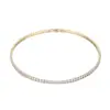 Collar de Cadena Completa de Diamantes Transfronterizo Europeo y Americano Zircón Lujo Ligero Gama Alta Chapado en Blanco Nicho Versátil para Mujer Pulsera Tenis