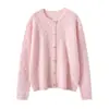 Cardigan de Punto con Bordado de Toalla Estilo Nuevo Otoño e Invierno 2025 Chaqueta Suéter de Cachemira para Mujer Top Versátil Casual