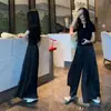 2025 Novo Conjunto de Manga Curta Estilo Chinês Feminino Top Afinando a Cintura Malha Calça de Cintura Alta Wide Leg Moda Redução de Idade Verão