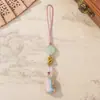 Brocado de Canción Calabaza de Cacahuete Trébol de Cuatro Hojas Colgante para Correa de Teléfono DIY Nuevo Estilo Chino Llavero de la Fortuna Colgante Decoración de Bolsa