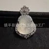 Colgante de Buda de Calcedonia Blanco Hielo Incrustado Plateado de Alta Calidad, Colgante Incrustado de Buda Maitreya de Ágata Natural para Mujer