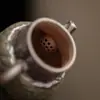 Chaleira de Barro e Pedra Antiga Kettle Retrô Chinesa Plana Utensílio Doméstico de Cerâmica Conjunto de Chá Kung Fu Bule Único Presente de Feriado