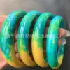 Pulseira Etnica Shujulai Cor de Pavão, Pulseira Feminina Shujulai de Jade Multicolorido Sul-Africano, Pulseira de Jade Flor de Pessegueiro