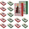 Caja de Regalo Navideña con Apertura de Ventana, Caja de Empaque de Regalo Navideño Estilo Árbol de Navidad a Cuadros Rojos y Verdes, Caja para Dulces al por Mayor en Stock