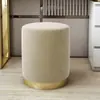 Banqueta de Luxo Leve, Banqueta de Maquiagem para Quarto, Banqueta Nórdica Moderna para Manicure, Banquinho Baixo Redondo para Sala de Estar, Banqueta para Penteadeira, Cadeira de Maquiagem