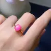 Anillo de Ópalo Rosa Natural Colorido Piedra Principal 7*9mm Plata S925 Incrustación Fina Venta Caliente Transfronteriza Venta Directa de Fábrica