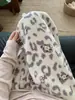Pantalones de Pijama Fluffy de Copo de Nieve para Mujer Otoño Invierno Sueltos Lindos Casuales Estampado de Leopardo Dibujos Animados Cálidos para Casa Pantalones Largos