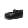 Sapatos Simples de Couro para Meninas 2025 Nova Coleção Primavera Solado Macio Mary Jane Baixo Sapato Princesa Tamanhos Médios e Grandes Moda Infantil Sapatos Individuais