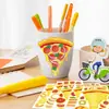 ET046 Pegatinas Infantiles de Pizza Comercio Exterior Pegatinas DIY Marco de Fotos Decorativo Pegatinas de Rompecabezas Pegatinas de Pizza de Dibujos Animados