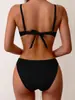 2025 Nuevo Bikini Transfronterizo Europeo y Americano Exportación Cinta Copa Dura Espalda Descubierta Sexy Bikini Traje de Baño Dividido Traje de Baño