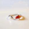 Anillo Retro Estilo Chino Plateado Esmalte de Pez Koi Anillo de Cola Abierto Gradiente Lindo Venta Directa de Fábrica