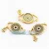 L37 Accesorios para Joyería DIY Conector de Collar Ojo del Diablo Chapado en Oro de Cobre Puro Microincrustado Amor