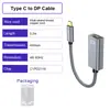 Adaptador USB Tipo-C a Mini DP 8K 60Hz para MacBook a Pantalla