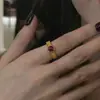 Anillo Abierto de Oro con Relieve de Pintura al Óleo Estilo Corte Retro Vintage, Anillo Apilable de Lujo Ligero para Dedo Índice