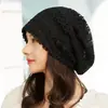 Sombrero de Nuevo Estilo para Mujer, Verano, Delgado, Cubre-Cabello Blanco, Transpirable, Calado, Gorra Apilada, Estilo Occidental, Sombrero con Bolsa de Encaje para Mujer