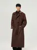 Abrigo de Lana de Longitud Media para Hombre, Chaleco de Moda para Parejas, Ropa Exterior Holgada, Gabardina hasta la Rodilla Estilo Old Money