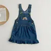 Ropa Infantil Coreana Vestido para Niñas Primavera y Verano Floral Manga Abullonada Francesa Vestido de Princesa Oferta Especial