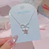 Collar de Estrella con Lazo - Lujo Ligero, Nicho, Cadena para Clavícula de Gama Alta, Estilo Coreano, Delicado, Elegante, Collar Dulce para Niñas