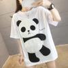 Internet Celebrity Top Harajuku Estilo Verão 2022 Novo Estilo Coreano Panda Manga Curta Estudante Comprimento Médio Camiseta Solta Feminina Na Moda