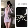 Shuoyao Meia-Calça Sexy de Renda com Gola Halter Emagrecedora Transparente Vazada Estoque Quente Vestido Body de Renda Sedutor Peça Única para Mulheres 8256