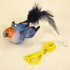 Juguete divertido para gatos Juguete de simulación de pájaro con sonido de pájaro para mascotas, colgante para aliviar el aburrimiento, artefacto de auto-entretenimiento, resistente a arañazos y mordeduras, suministros para mascotas