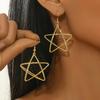 2022 nueva joyería transfronteriza popular europea y americana joyería retro hecha a mano aretes aretes de estrella de cinco puntas hueca