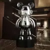 1 m Grande Ornamento de Chão Galvanizado Mochila de DJ Urso com Áudio Bluetooth ao Lado do Gabinete de TV da Sala Decoração de Villa