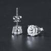 Pendientes de botón de platino pt950 chapado con cuatro garras de Zircón sintético para mujer y hombre, ocho corazones y ocho flechas, moissanita, diamante único simple, Super Brillante, Red Social