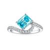 Anel de Prata Esterlina S925 Feminino Leve Luxo Sentido de Alto Padrão Flor de Gelo Chama Corte Tesouro Colorido Anel de Prata Esterlina Diamante de Alto Carbono Zircônia Tesouro Colorido