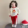 Conjunto de dos piezas de sudadera casual de otoño para niña, estilo Caperucita Roja, moda infantil 2026