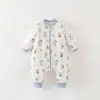 Saco de Dormir Acolchoado Espesso 120g para Bebê com Seda de Amora Outono/Inverno Classe A Manga Longa com Pé Anti-Chute