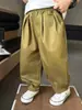 Pantalones Casuales Lisos de Verano para Niños Anti-Mosquitos con Puños Plisados, Pantalones Elegantes de Moda para Niños, Pantalones Largos de Exportación para Niños Pequeños y Niños