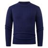 Outono e Inverno 2025 Cruzamento Simples Suéter de Tricô Camada Base Cor Lisa Trançado Gola Redonda Masculino Versátil Casual Jaqueta Suéter