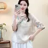 Top bordado estilo étnico 100% rami com design chique, elegante e moderno, versátil, retrô e novo
