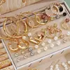 Conjuntos de Joyería Retro Más Vendidos Transfronterizos Europeos y Americanos, Joyería de Aleación con Perlas de Imitación, Conjuntos de Joyería de Collar y Aretes de Gama Alta