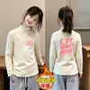 Camiseta de Manga Larga para Niña Otoño/Invierno 2026 Nuevo Estilo Niña Pequeña Térmica Polar Cepillado Capa Interior Volantes Casual Camiseta Base