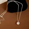 Colar redondo de zircônia ultra brilhante estilo coreano minimalista, corrente de clavícula moderna e requintada, joia de luxo leve e de alta qualidade para mulheres