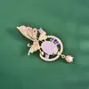 Novo Design de Nicho Broche Borboleta Alto Padrão Leve Luxo Zircônia Micro Corsage Versátil Elegante Elegante Pinos Acessórios