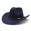 Sombrero Cowboy Occidental Americano Nuevo Sombrero de Montar para Hombre Sombrero Ecuestre de Viaje al Aire Libre Sombrero de Copa de Lana de Ala Curvada