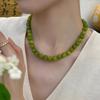 Novo Colar de Ágata Verde Oliva Estilo Chinês Contas Leve Luxo Nicho Elegante Celebridade da Internet Corrente para Clavícula Corrente de Colar de Ágata Verde Verde