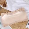 23 Nuevo Algodón Strapless para Mujer Almohadilla de Pecho Desmontable Silicona Antideslizante Borde de Encaje Envoltura de Pecho Ropa Interior de una Palabra para Niña Mujer