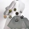 Camisa Botón Flor Chanel Hebilla Redonda Metal Cosida a Mano Diamante Redondo Hoja de Arce Botón de Accesorios de Vestir de Metal