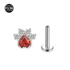Joia para piercing de lábio, lóbulo da orelha, cartilagem da orelha, garra de gato com dente interno de liga de titânio G23 cravejada de zircônia aubao