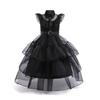Drama americana transfronteiriça vestido de quarta-feira vestido de princesa cosplay Família Addams vestido preto de gaze de bolo