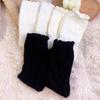Calcetines de Color Sólido de Madera Oreja de Visón Terciopelo para Mujer Calcetines de Tubo Medio Calcetines Gruesos Suaves Cera Pila Resistentes al Frío Peludos Todo Fósforo Calcetines
