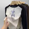 Camiseta Base Térmica de Manga Larga para Niña 2025 Primavera Nueva Camiseta de Manga Larga para Niña Top Engrosado Ins